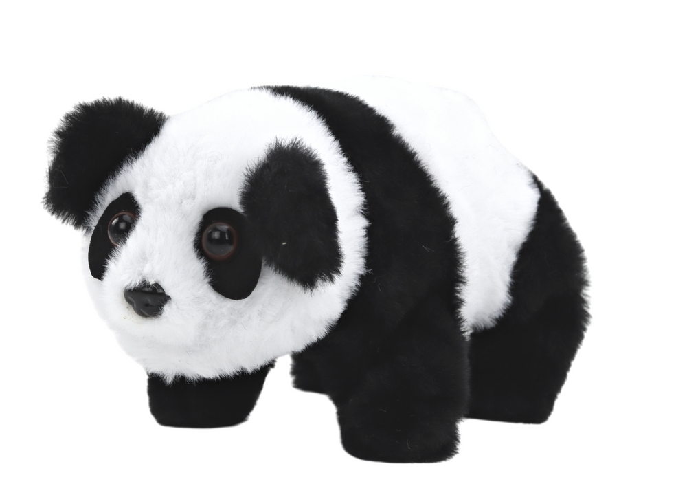 Interactive Plush Panda In Pink Blue Transporter