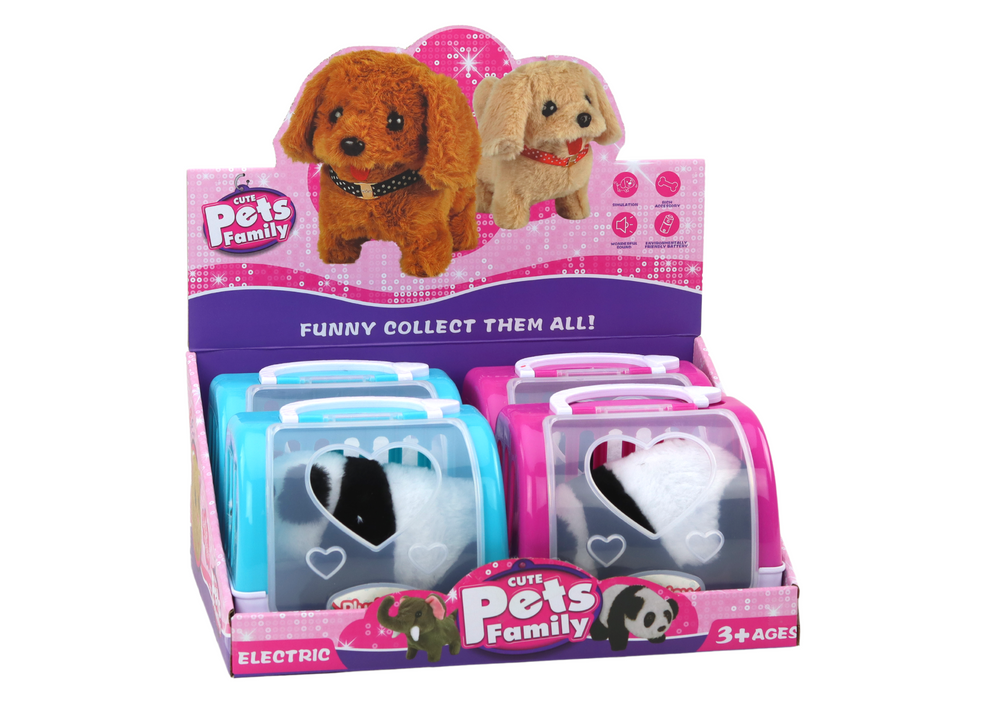 Interactive Plush Panda In Pink Blue Transporter