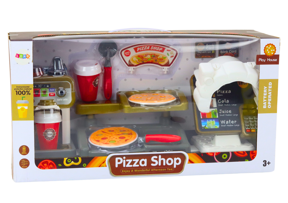 Set Trgovine za igru - Pizza, Aparat za kavu i piće, Blagajna