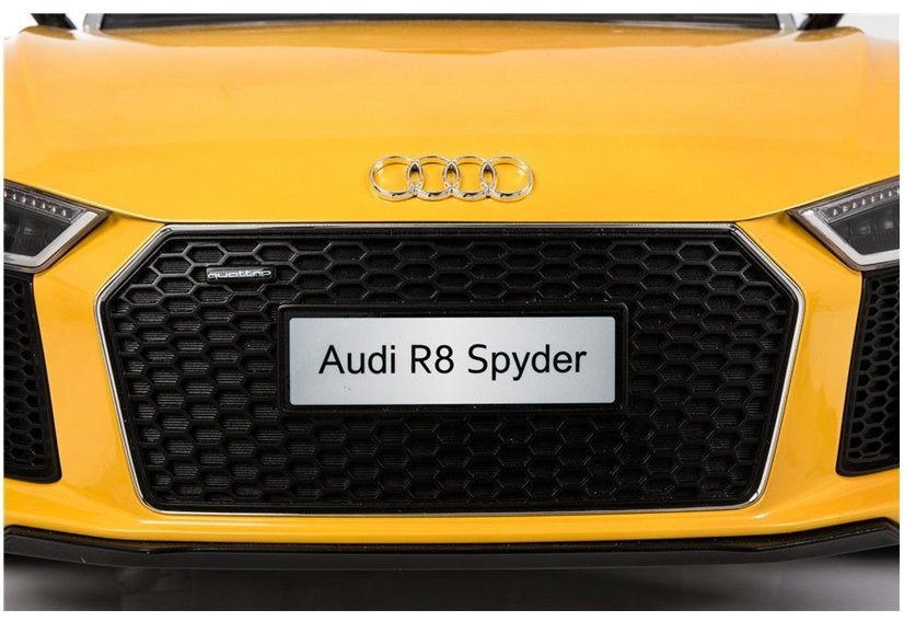 Licencirani auto na akumulator Audi R8 Spyder - žuti/lakirani