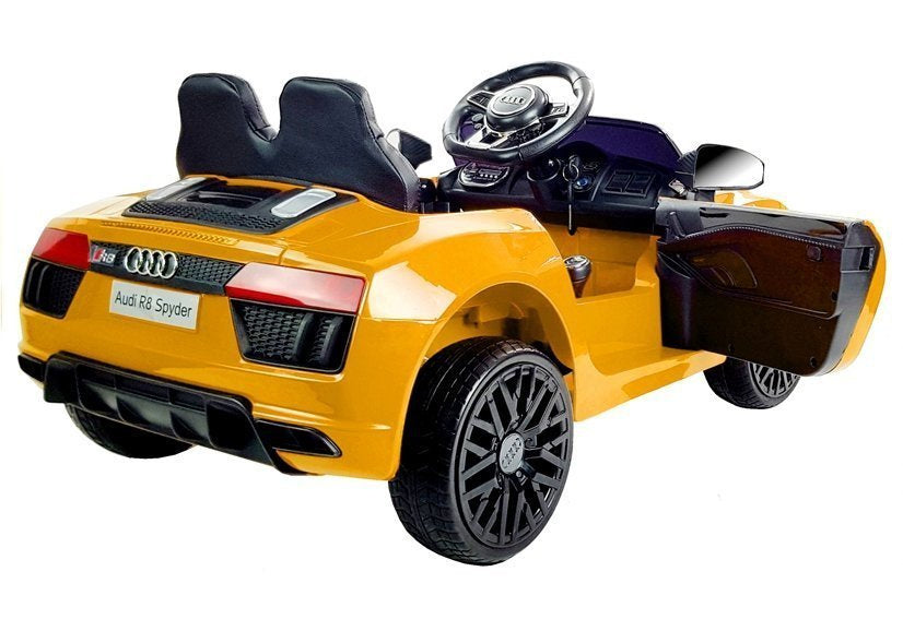 Licencirani auto na akumulator Audi R8 Spyder - žuti/lakirani