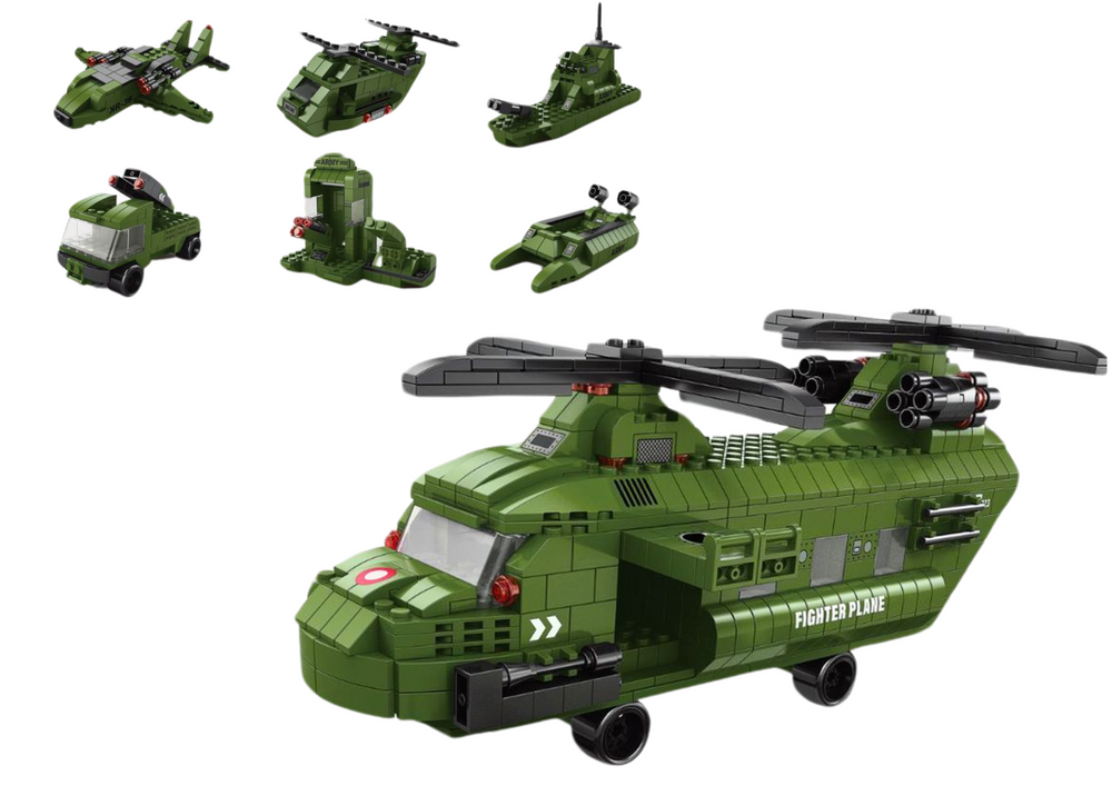 Vojnički konstrukcijski set Military - 1000 kom - zeleni