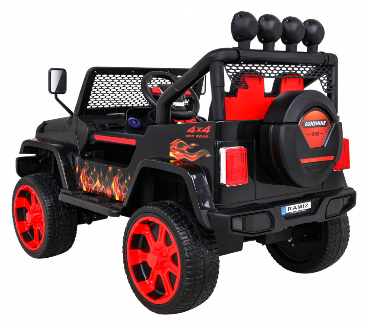 Auto na akumulator NEW Raptor DRIFTER 4 x 4 - crni/plamen