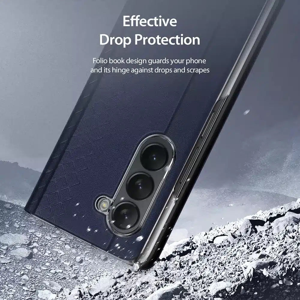 DUX DUCIS Bril – kožna maska za Samsung Galaxy Z Fold5 5G plava