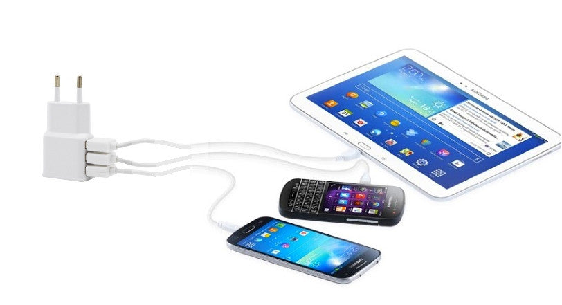 Punjač sa 3 USB ulaza za mobilne telefone, tablete, MP3 plejere i sl.,
