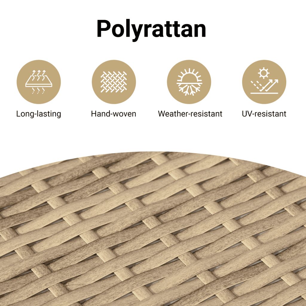 9-dijelni set vrtnih sofa s jastucima bež od poliratana