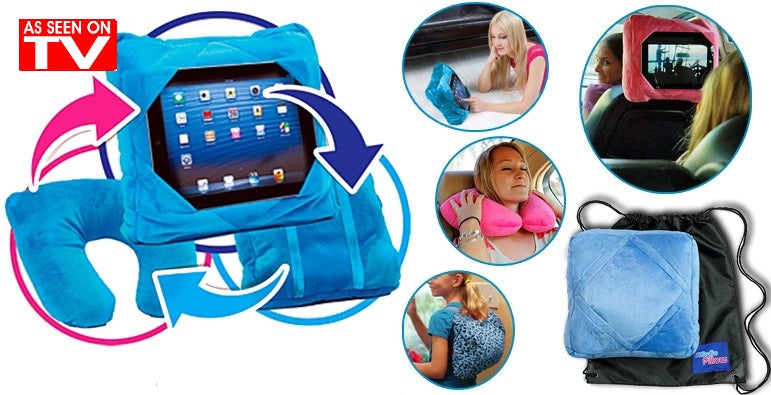 GoGo Pillow" 3 u 1 - držač za tablet, jastuk za putovanje i ruksak, u raznim bojama (pogledajte video)