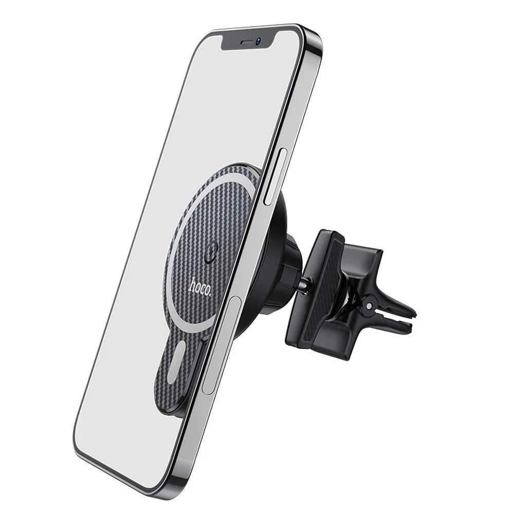 HOCO auto držač za ventilacijsku rešetku s induktivnim punjenjem podržava punjenje s MagSafe 15W CA85 crna