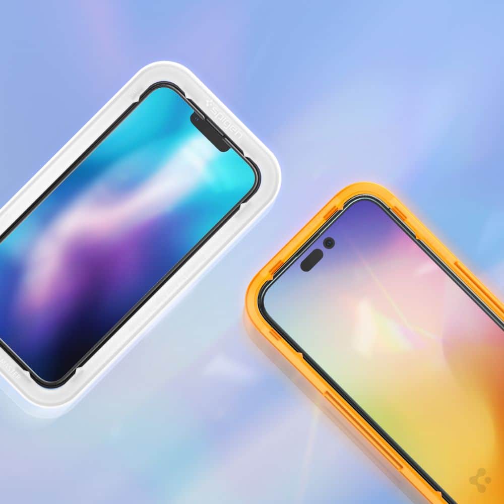 SPIGEN ALM GLASS FC KALJENO STAKLO 2-KOM ZA IPHONE 14 PRO MAX CRNO