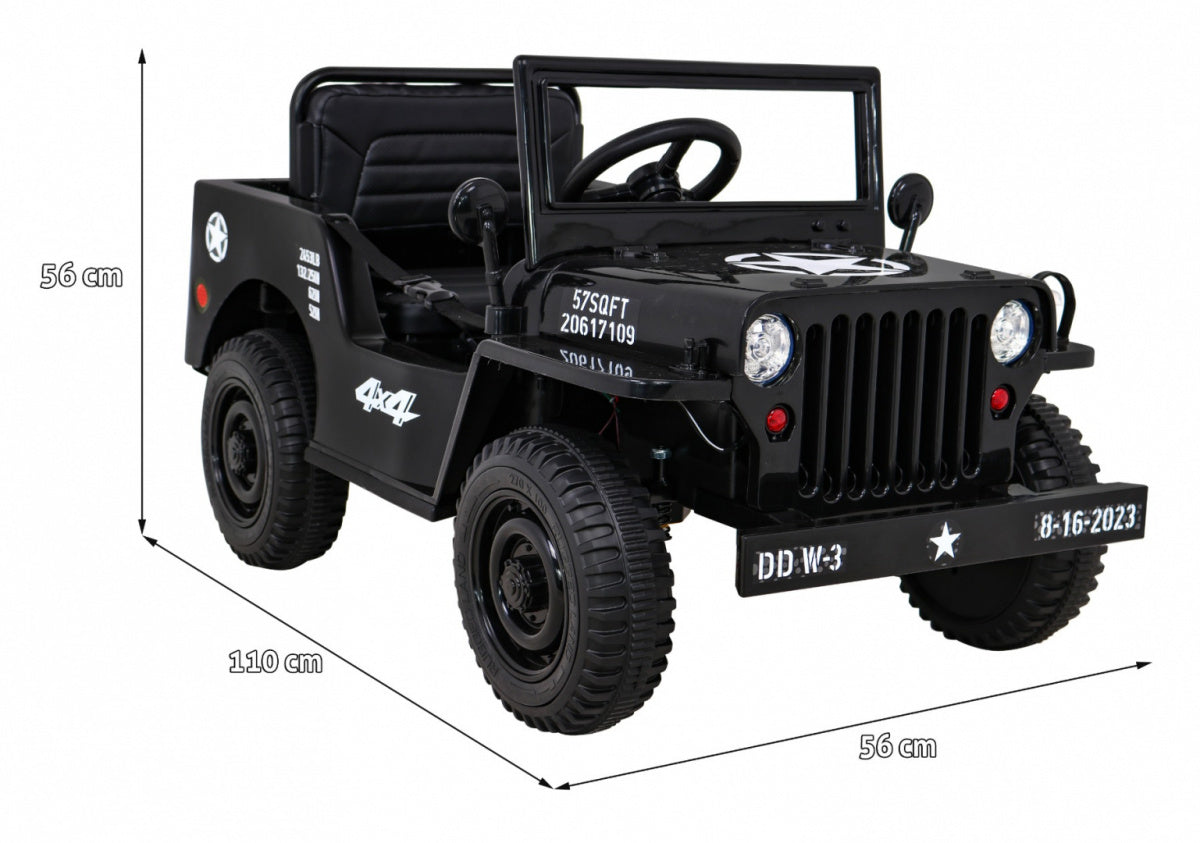 Auto na akumulator Retro Military 4x4 - crni
