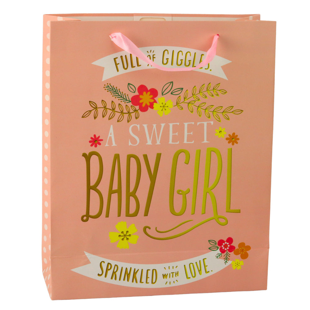 Baby Shower Birth Gift Bag For Girl 32 x 26 x 12 cm