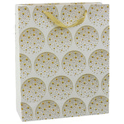 Elegant Gift Bag Gold Stars White 32 x 26 x 12 cm