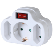 home Utičnica sa prekidačem, 1 x schuko + 2 x EURO - NVK 3/WH