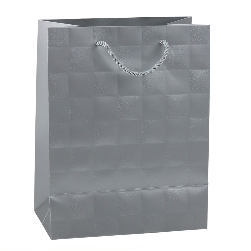 Elegant Embossed Squares Gift Bag 23 x 18 x 10.5 cm