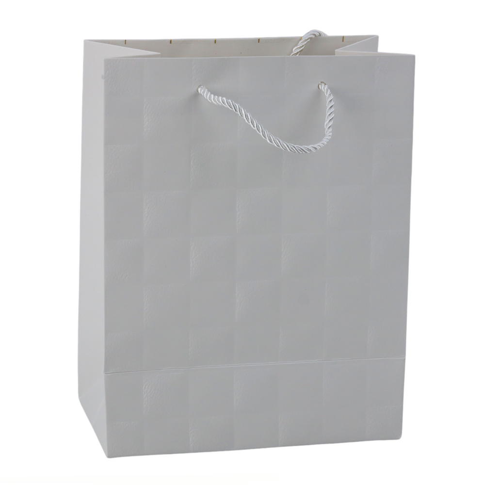 Elegant Embossed Squares Gift Bag 23 x 18 x 10.5 cm