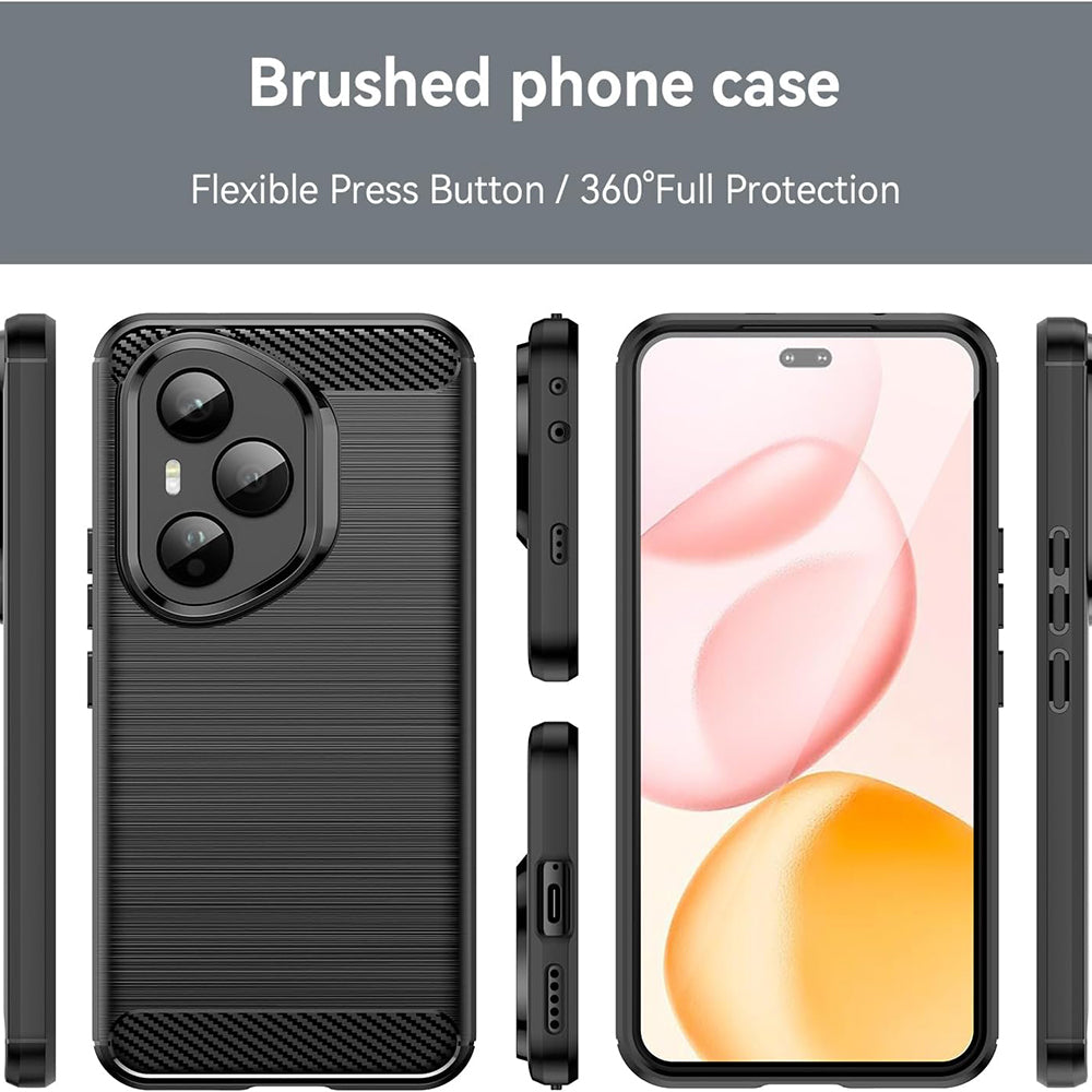 Techsuit Carbon Silicone maska za Honor 400 Pro – crna