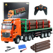 Kamion za prijevoz trupaca na daljinsko upravljanje Timber TransporterHuina 1:18 - zeleno/narančasti