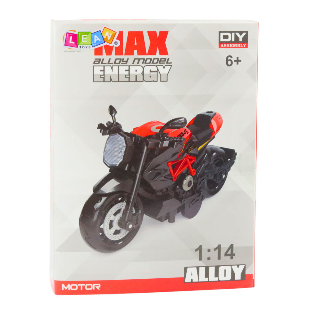 Metalni motor za sastavljanje 1:14 DIY - crno/crveni