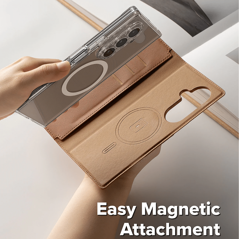 Ringke – Magnetni novčanik Folio Grip za Samsung Galaxy Z Fold 7 – smeđi