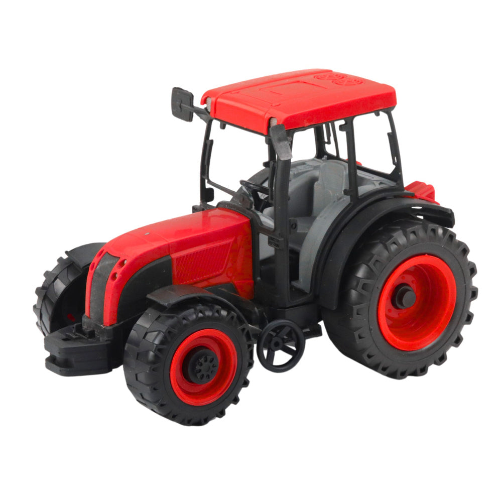 Crveni traktor za igru sa prikolicom za sijeno 50cm - zeleno/žuta