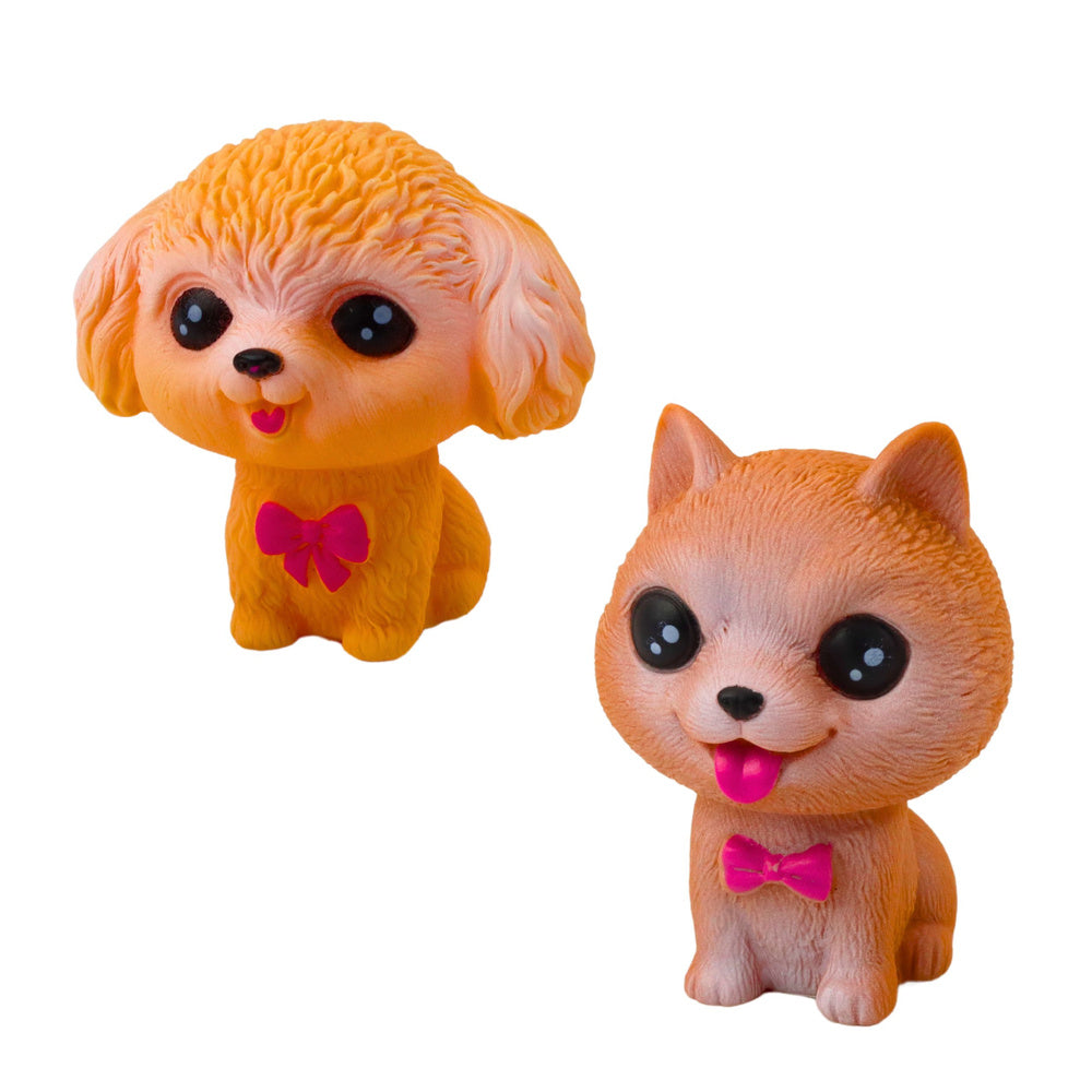 Set gumenih figura psića sa kućicom - tirkizni