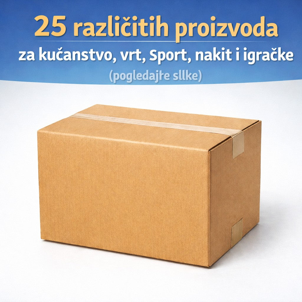 1. PAKET - 25 proizvoda za dom, vrt, sport, nakit, igračke...početna cijena 100 EUR