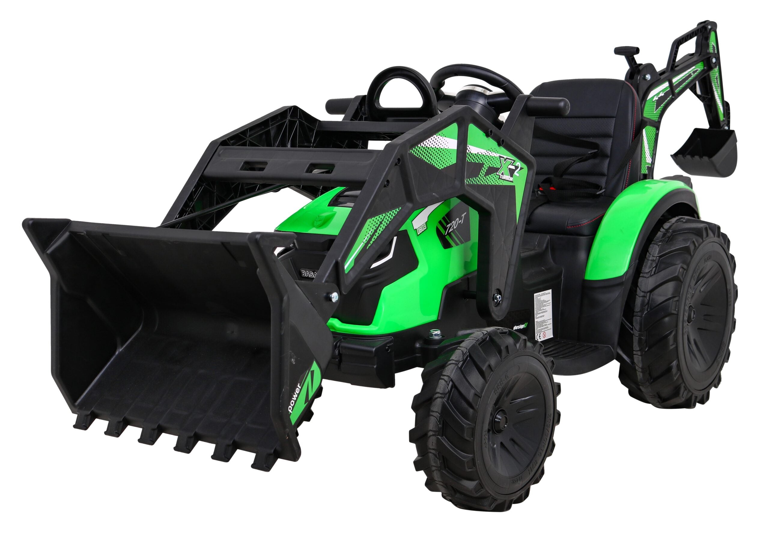 Bager na akumulator s prikolicom 720-T 4x4- zeleni