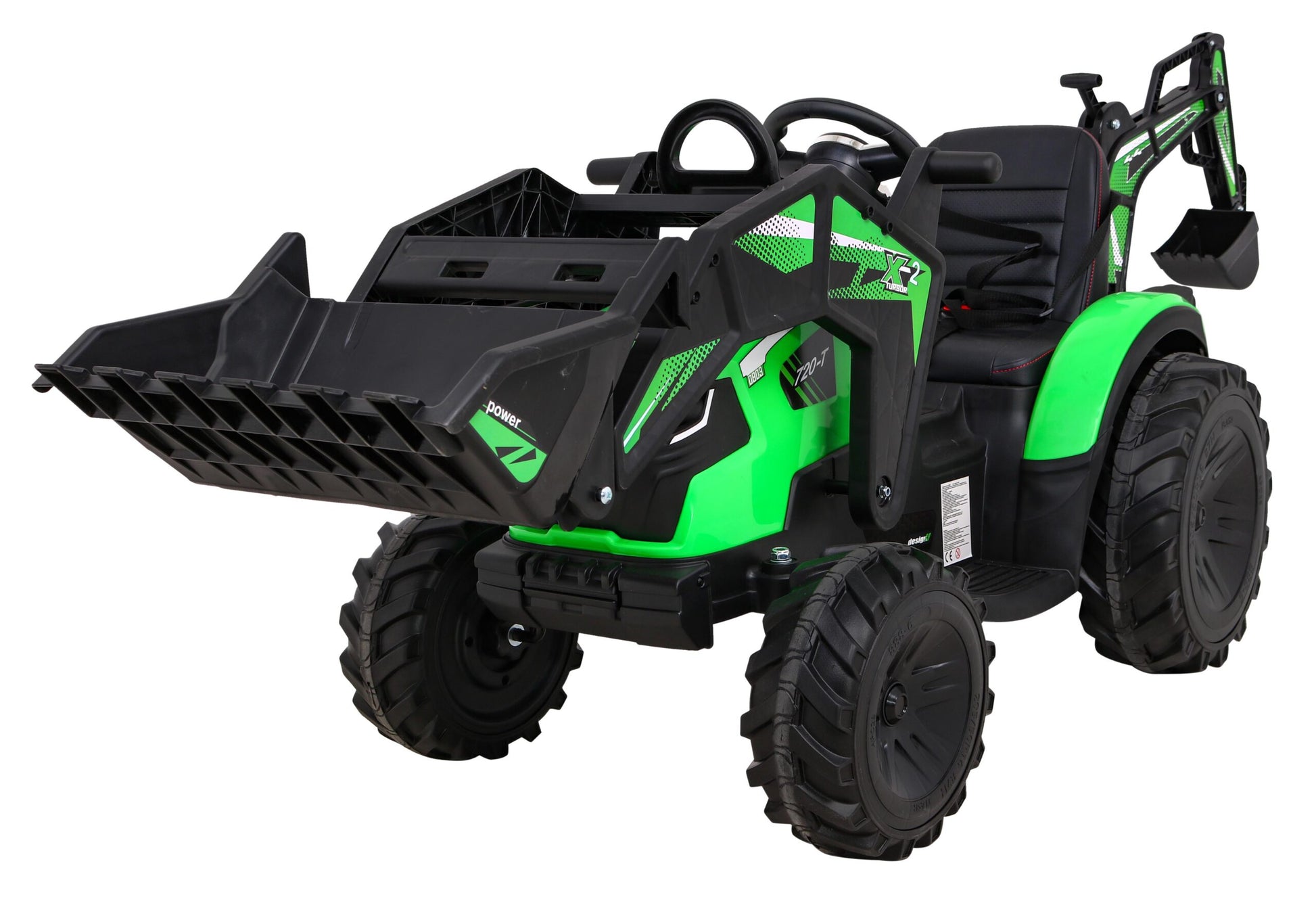 Bager na akumulator s prikolicom 720-T 4x4- zeleni