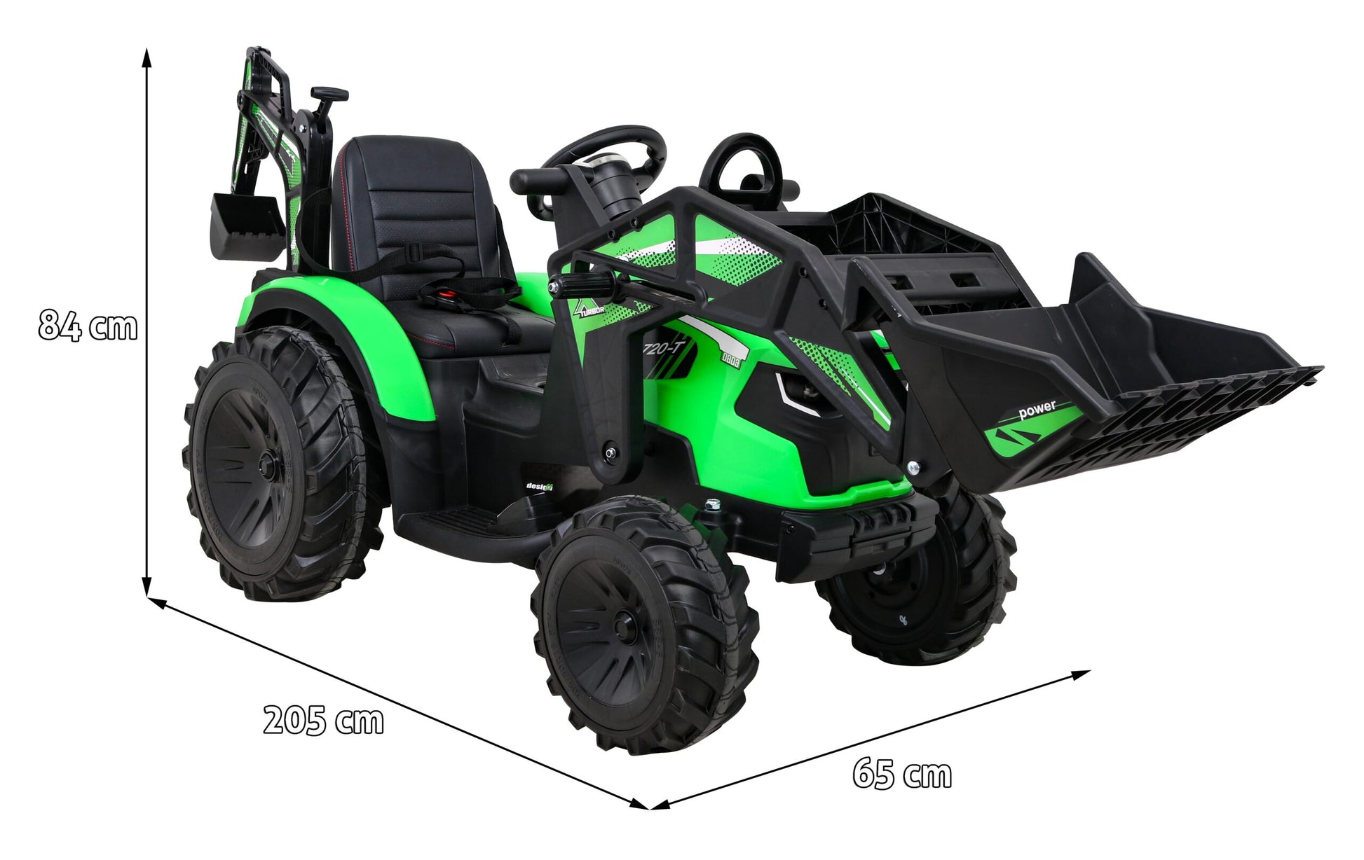 Bager na akumulator s prikolicom 720-T 4x4- zeleni