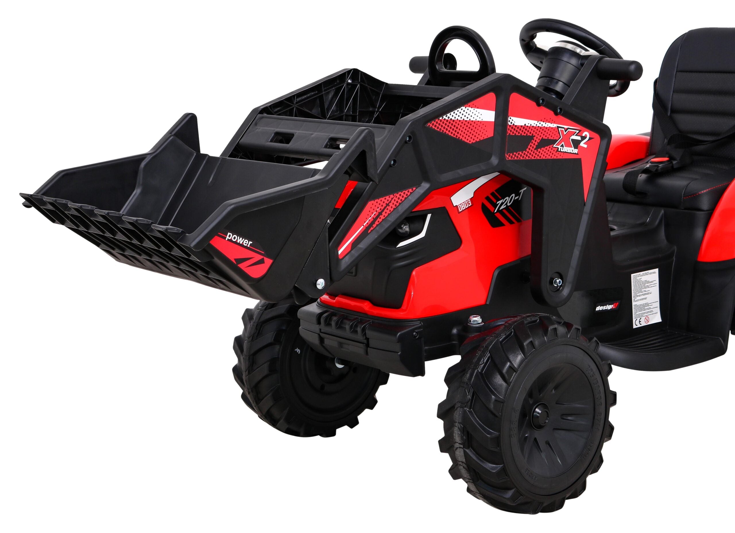 Bager na akumulator s prikolicom 720-T 4x4- crveni