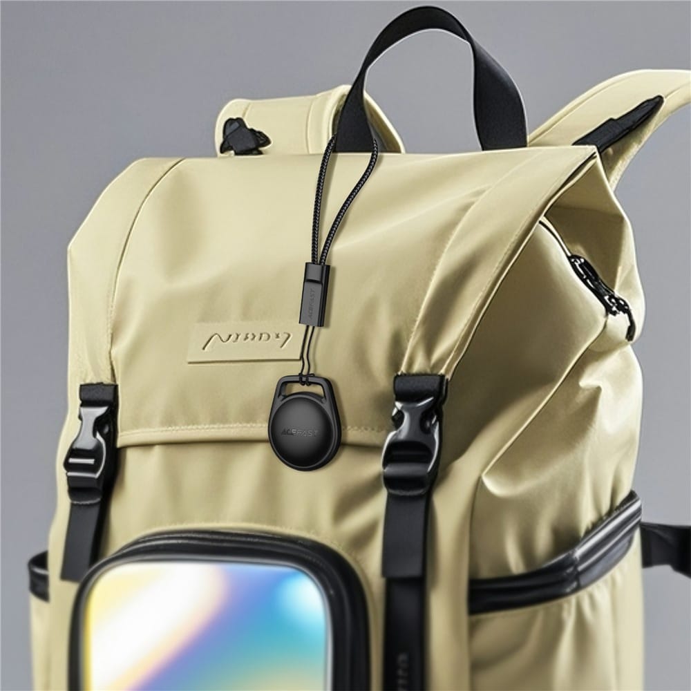 Acefast (4 kom) Pametni tracker kompatibilan s Apple Find My (samo za iOS) s vrpcom za mobitel - Crni