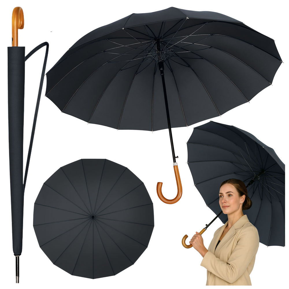Automatski sklopivi kišobran 115 cm - crni