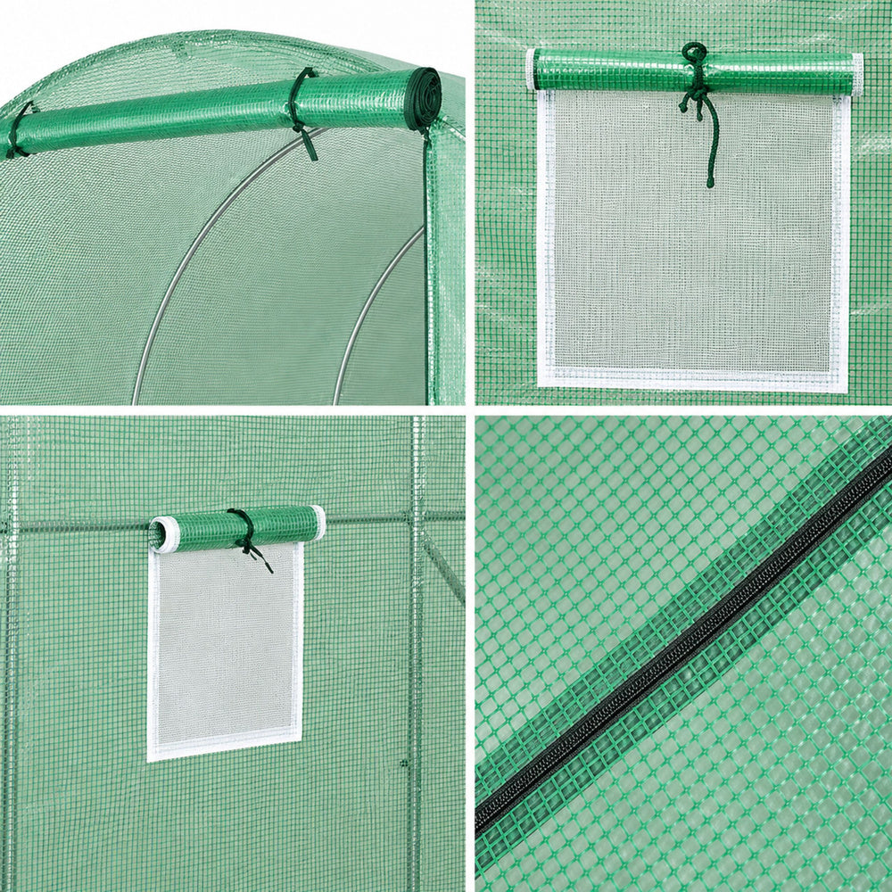 Vrtni plastenik 3,5 x 2 x 2M PRO FRAME - 30M² - zeleni