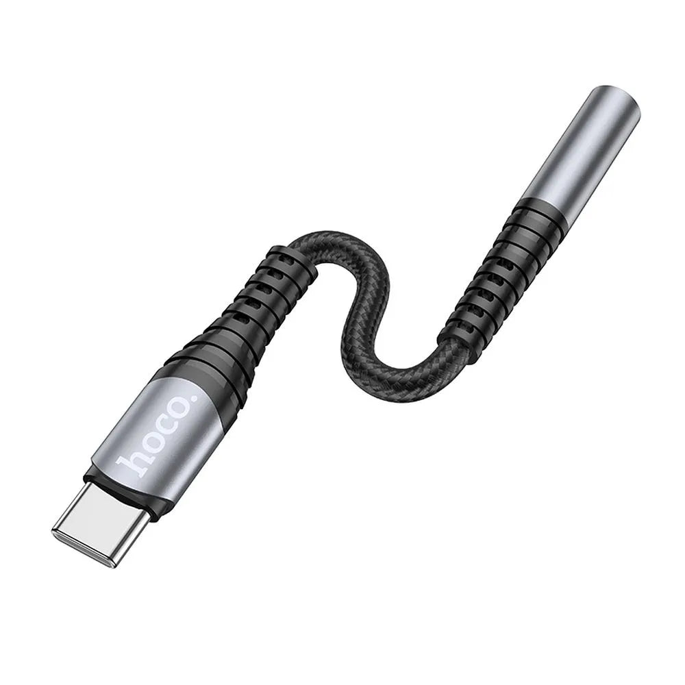 Hoco LS33 AUX priključak 3,5 mm na USB C adapter sivi