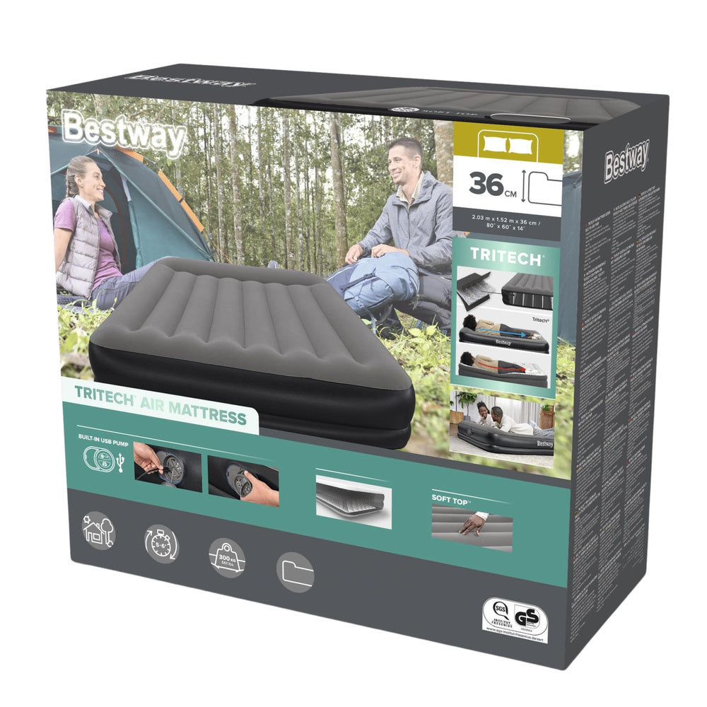 Madrac na napuhavanje Tritech Air 203x152cm Bestway 671BU - sivi