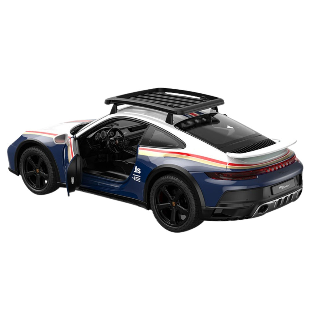Licencirani auto na daljinsko upravljanje Porsche 911 Dakar Performance Rastar 1:14 - bijelo/plavi
