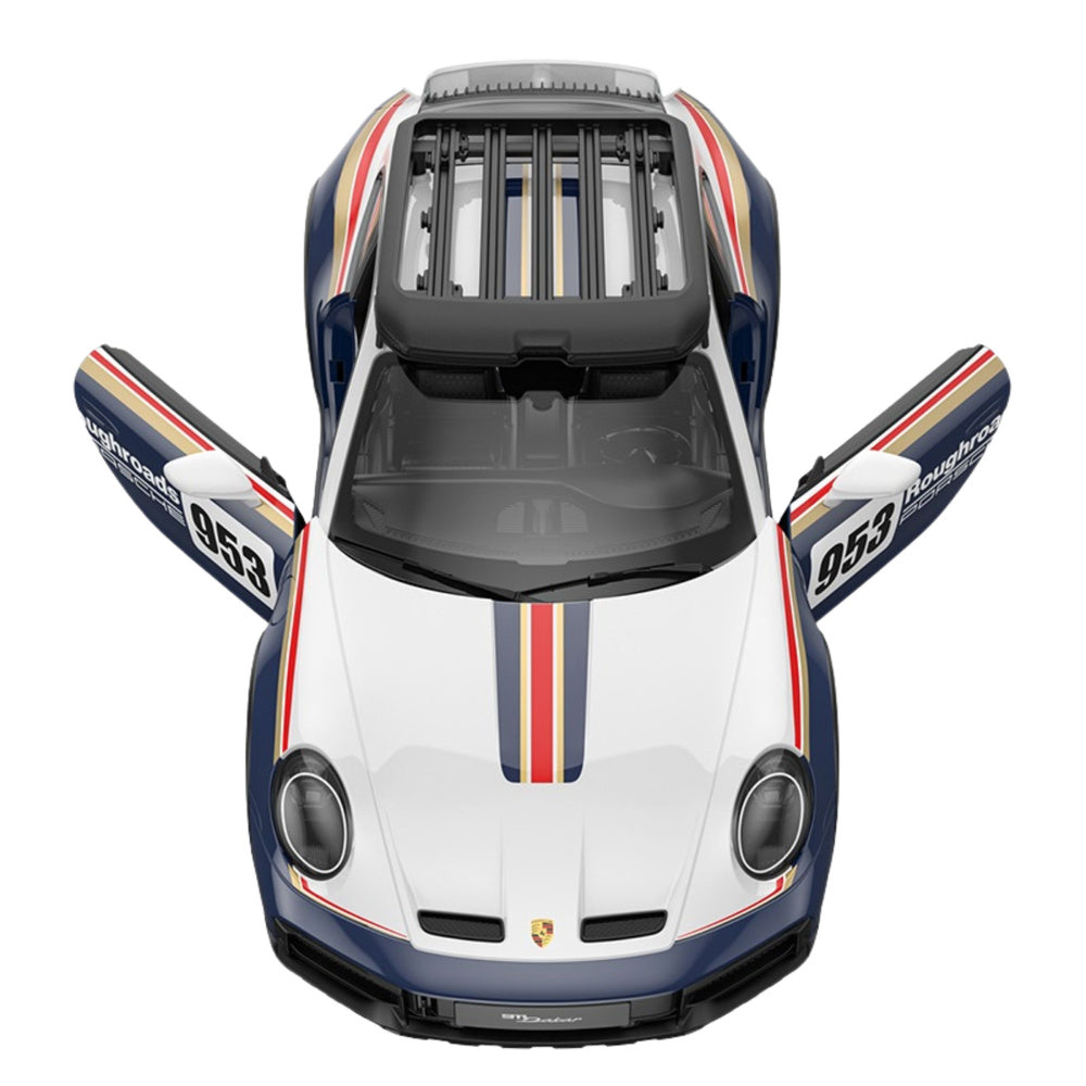 Licencirani auto na daljinsko upravljanje Porsche 911 Dakar Performance Rastar 1:14 - bijelo/plavi