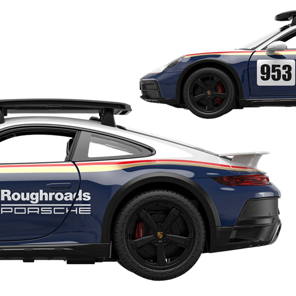Licencirani auto na daljinsko upravljanje Porsche 911 Dakar Performance Rastar 1:14 - bijelo/plavi