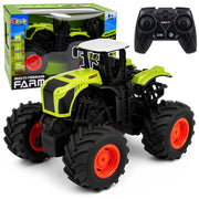 Tall Remote Controlled RC Farm Tractor Green Lights Sounds 1:16