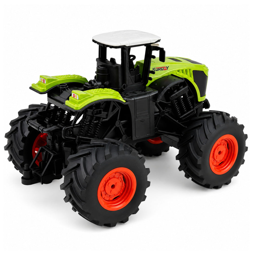 Tall Remote Controlled RC Farm Tractor Green Lights Sounds 1:16