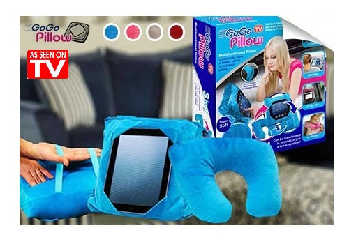 GoGo Pillow" 3 u 1 - držač za tablet, jastuk za putovanje i ruksak, u raznim bojama (pogledajte video)