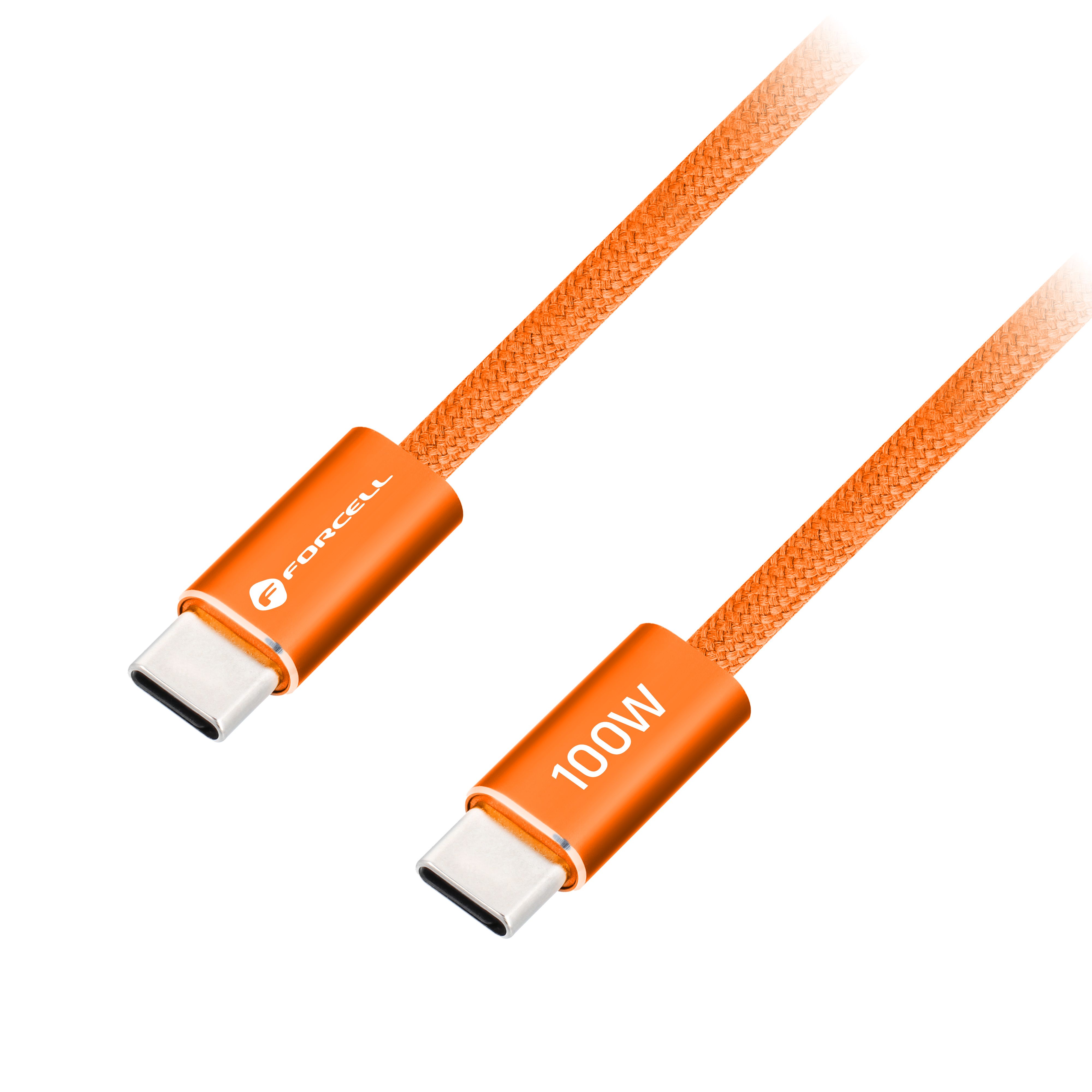 USB C na USB C kabel Forcell F-Energy QC4.0 PD 5A 100W 120 cm ACYH23 narančasti