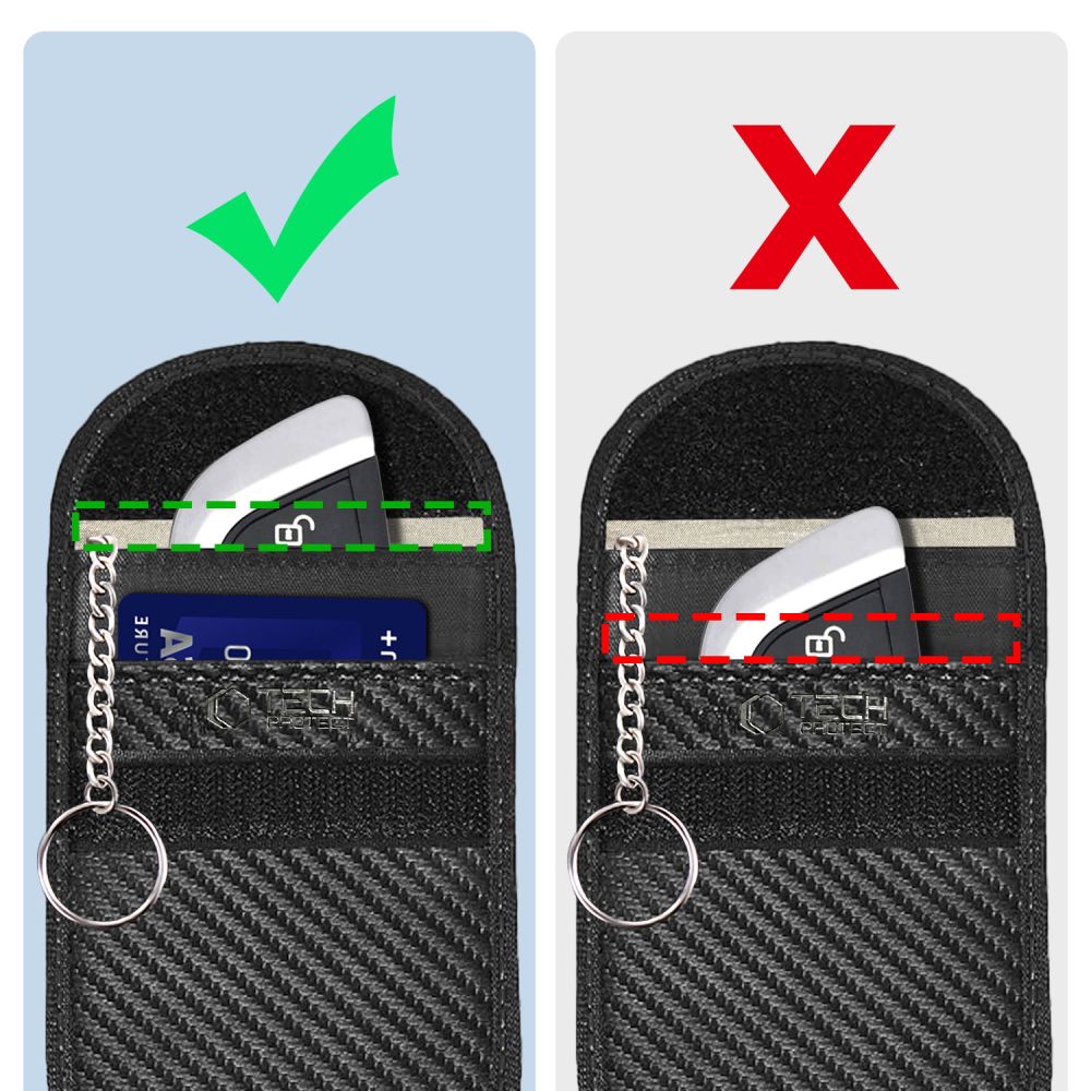 Tech-Protect RFID blokirajuća futrola za ključeve od automobila s držačem kartice - Carbon Fiber
