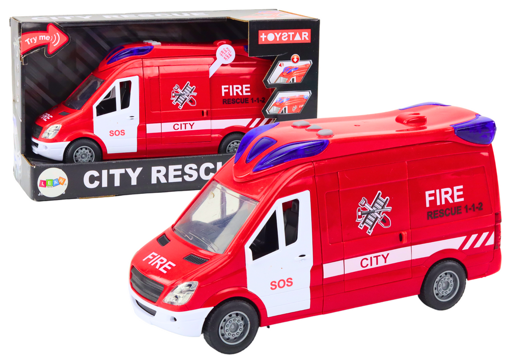 Vatrogasni kombi za igru Fire - 26 cm - crveni