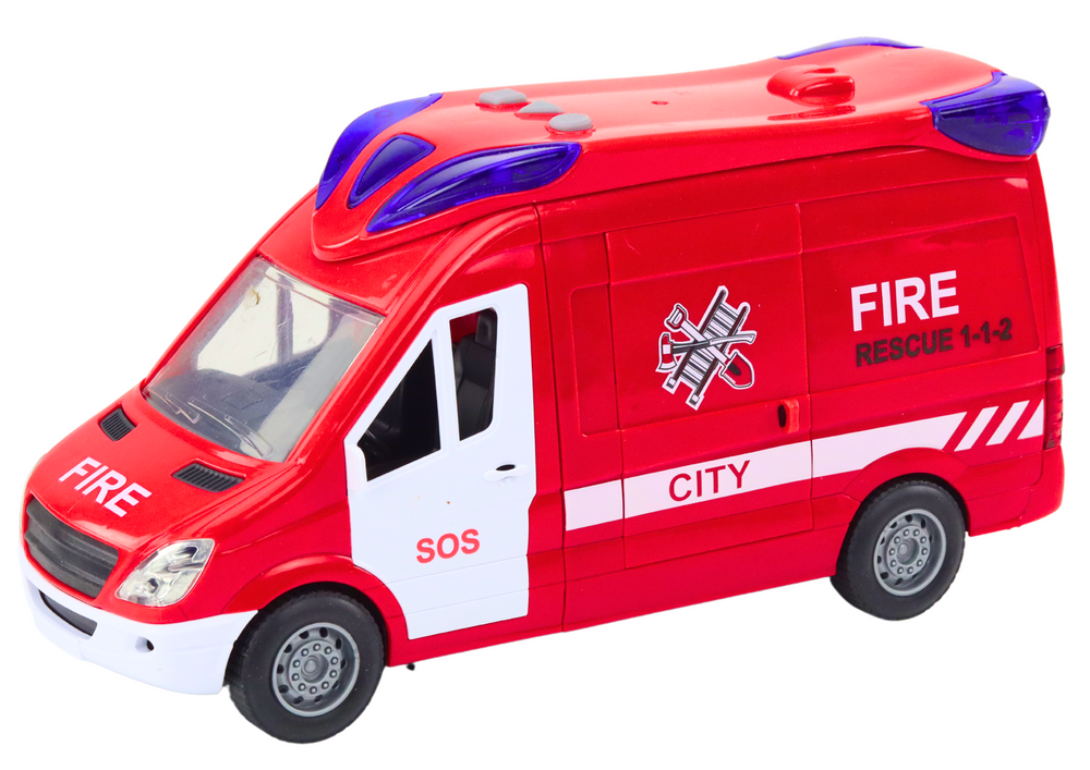 Vatrogasni kombi za igru Fire - 26 cm - crveni