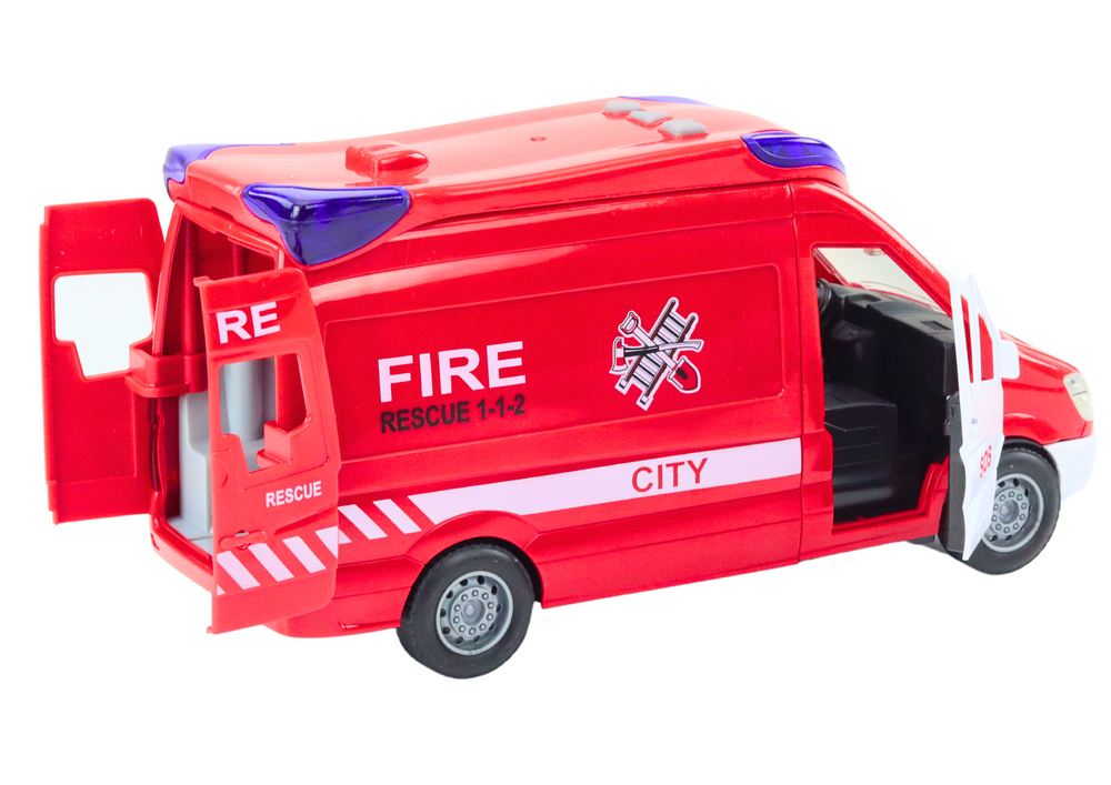 Vatrogasni kombi za igru Fire - 26 cm - crveni
