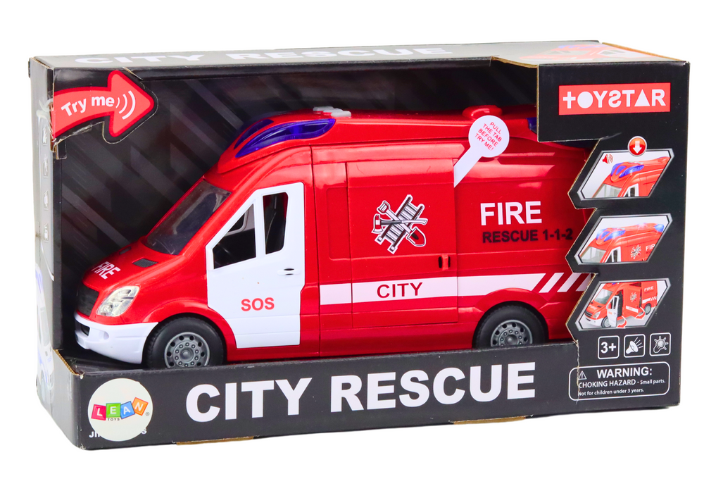Vatrogasni kombi za igru Fire - 26 cm - crveni