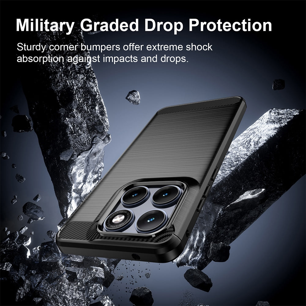 Techsuit Carbon Silicone maska za Motorola Edge 70 Fusion – crna