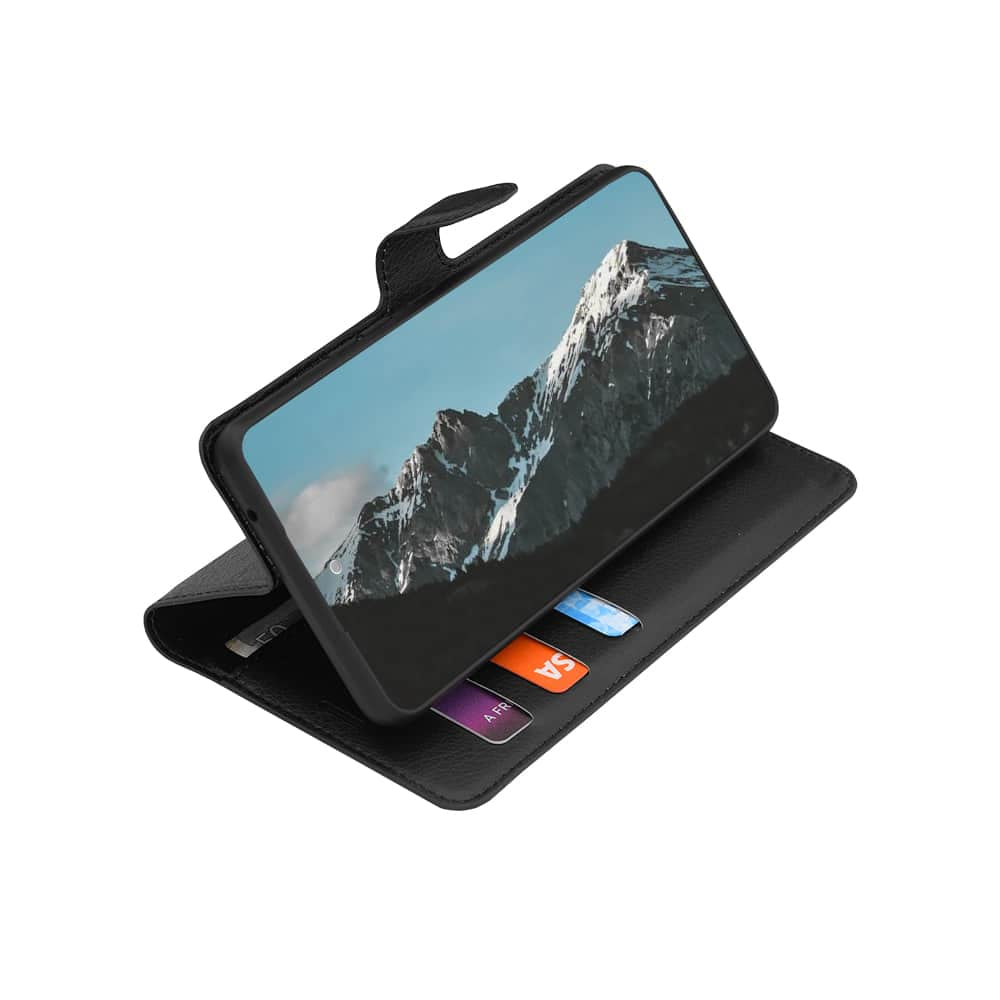 Techsuit Leather Folio preklopna maska za Honor 600 Lite – crna