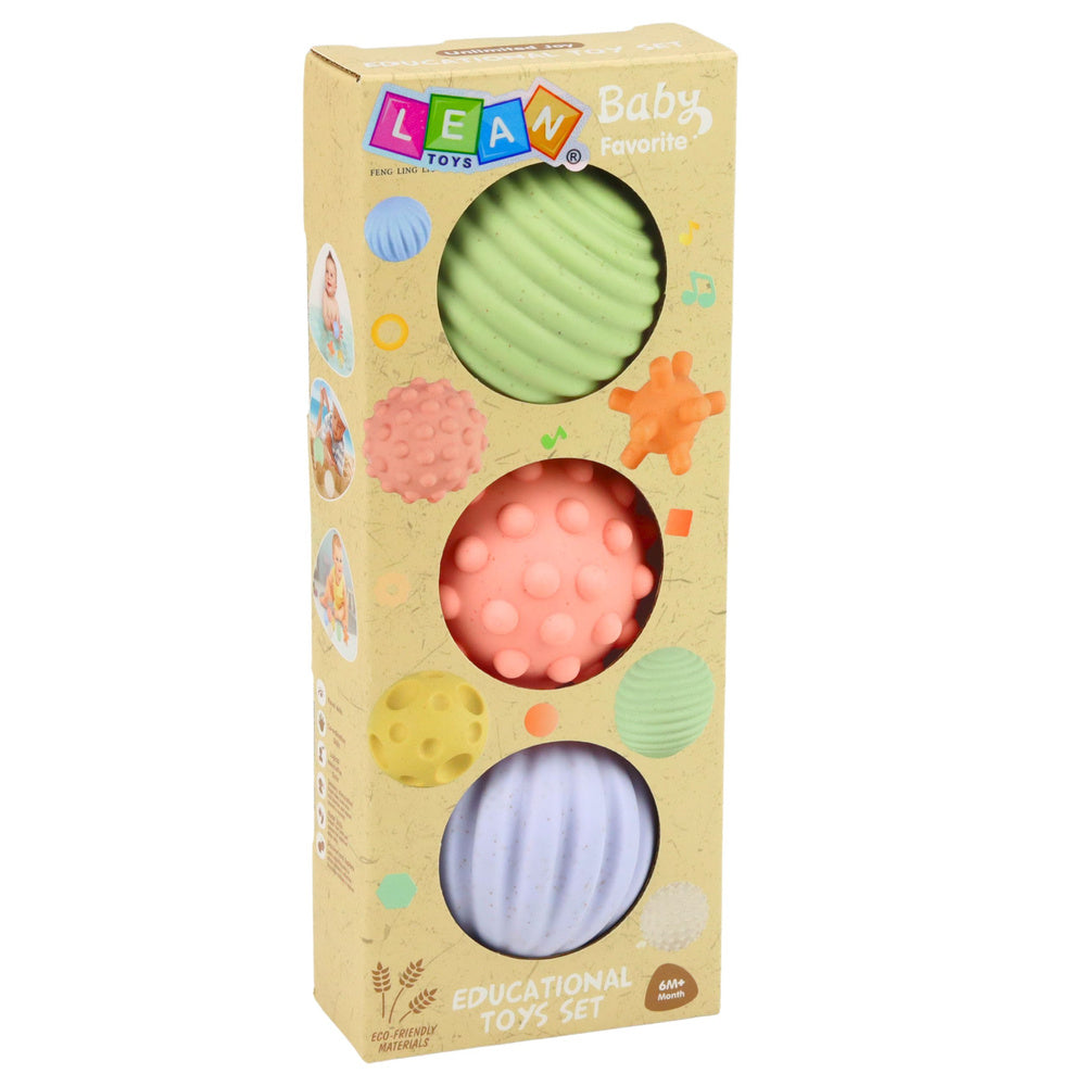 Set of Sensory Balls for Babies Pastel 3 pcs 6 cm